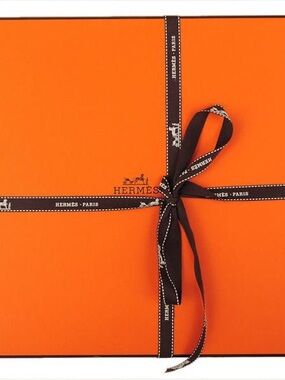 Delux Hermes Orange Box with Branded Ribbon